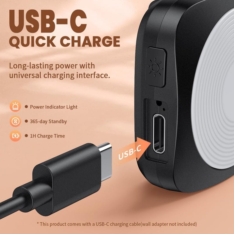 wsdcam Personal Safety Alarm for Women, 130dB Loud Keychain Alarm with 3-Color LED Safety Light, Rechargeable Self Defense Keychain Personal Alarms for Women, MissCubie™GlowSafe Box (Black) - Image 4